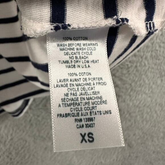 Anthropologie Sundrey NWT XS Optic White With Navy Stripe Tank Star Pocket Red - Picture 8 of 9